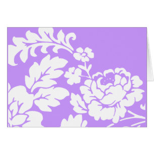 Blanc Vintage Fleurs Silhouette sur Lavande