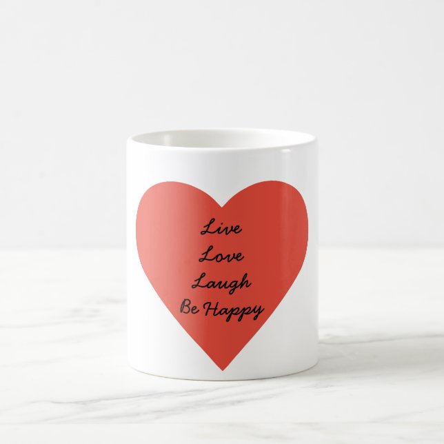 Blanc vivant de rire d'amour tasse blanche (Centre)