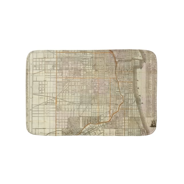 Blanchard's guide map of Chicago 2 Bath Mat (Front)