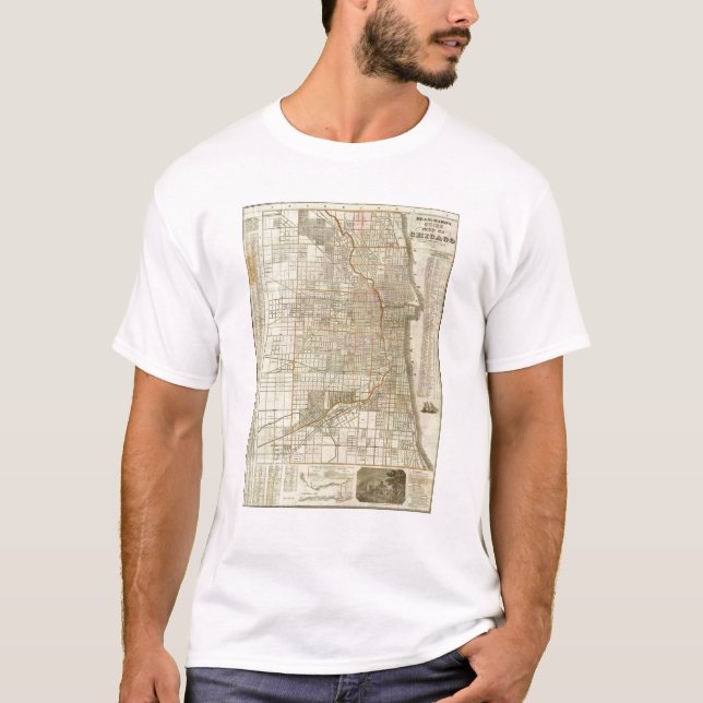 Blanchard's guide map of Chicago T-Shirt (Front)