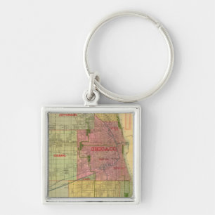 Blanchard's map of Chicago and environs Keychain