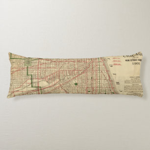 Blanchard's map of Chicago Body Pillow