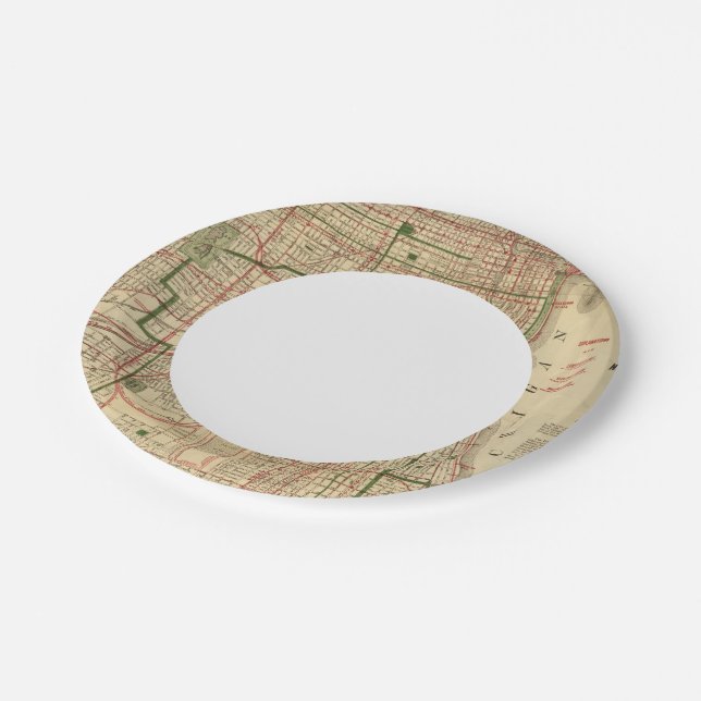 Blanchard's map of Chicago Paper Plate (Angled)