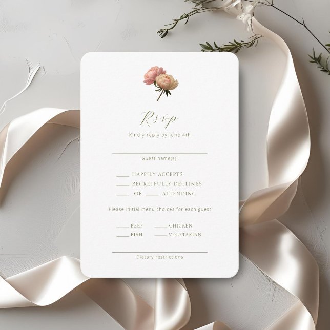 BLANCHE | Carte de boîtier RSVP de mariage de scri (Créateur téléchargé)