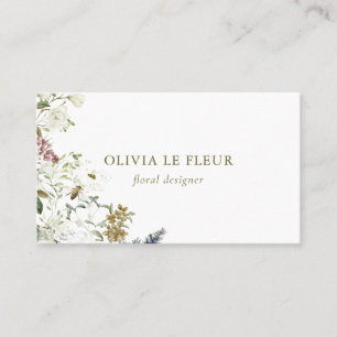 BLANCHE Carte de visite botanique minimaliste él