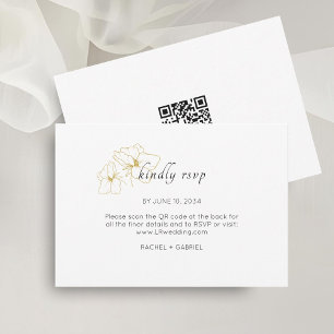 BLANCHE Chic Floral Minimaliste QR Wedding RSVP