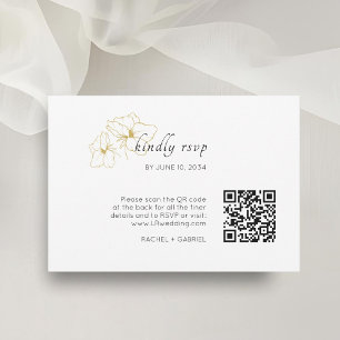 BLANCHE Chic Floral Minimaliste QR Wedding RSVP