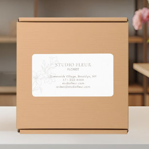 BLANCHE Étiquettes de adresse fleuristes moderne