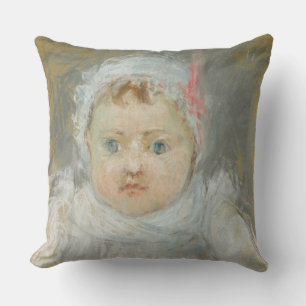 Blanche Pontillon as a Baby, 1872 (pastel on paper Throw Pillow