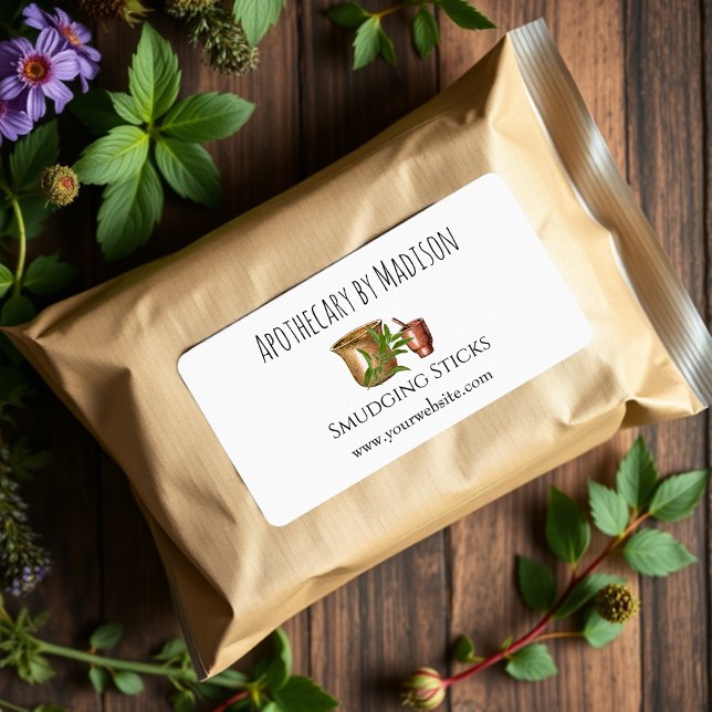 BLANCHE | Sage Smudge Sticks Étiquettes de produit (Créateur téléchargé)