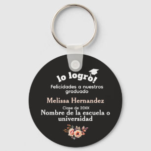 Blanco Y Negro Lo Logro Black & White She Did It!  Keychain
