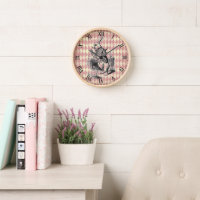 Blancs Diamants Roses Blancs Horloge murale