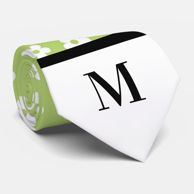 Blancs et poireaux Monogrammes cravate (Roulé)