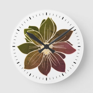 Blancs Fleur subtil Tons Mur Horloge
