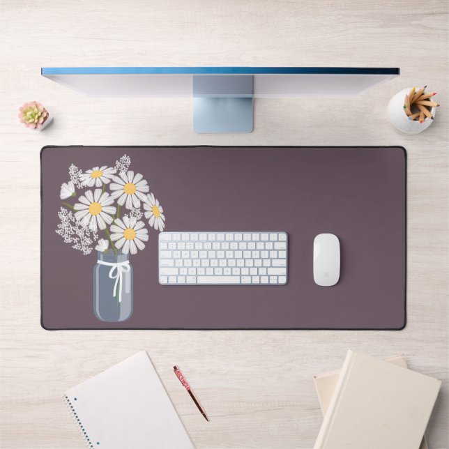Blancs Mason Jar sur Dark Purple (Bureau 1)