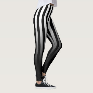 Blancs Noir Fade vers Leggings Noirs
