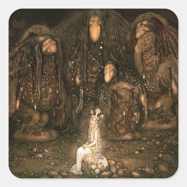 Bland Tomtar och Troll Square Sticker (Front)