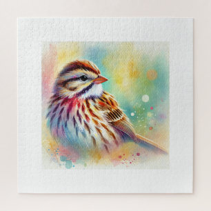 Blanfords sparrow 200924AREF116 - Watercolor Jigsaw Puzzle