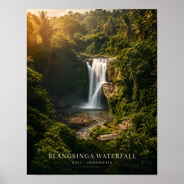 Blangsinga Waterfall Bali Poster (Front)