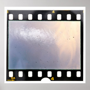 Blank 35mm film frame or strip on white background poster