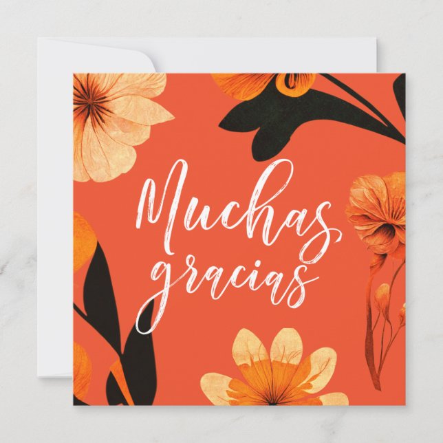 Blank 5.25" Flat Square Thank You Card Spanish (Front)