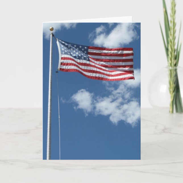 Blank American Flag Greeting Card (Front)