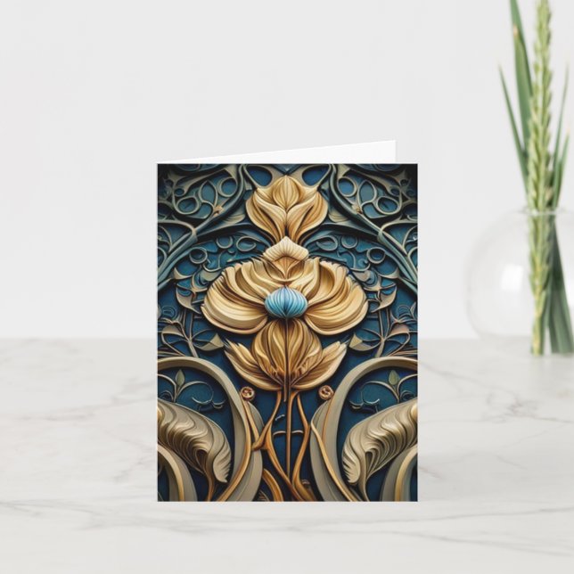 Blank art nouveau 1 greeting card (Front)