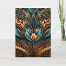 Blank art nouveau 3 greeting card