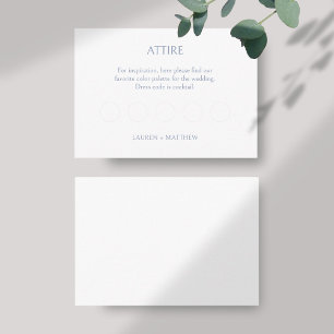 BLANK Attire Code DIY Wedding RSVP  Enclosure Card