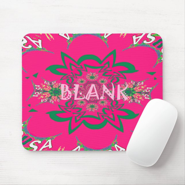 Blank Baby Vivid Pink Floral Purple Shade Monogram Mouse Pad (With Mouse)