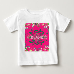 Blank Baby Vivid Pink Floral Purple Shade Monogram T-Shirt