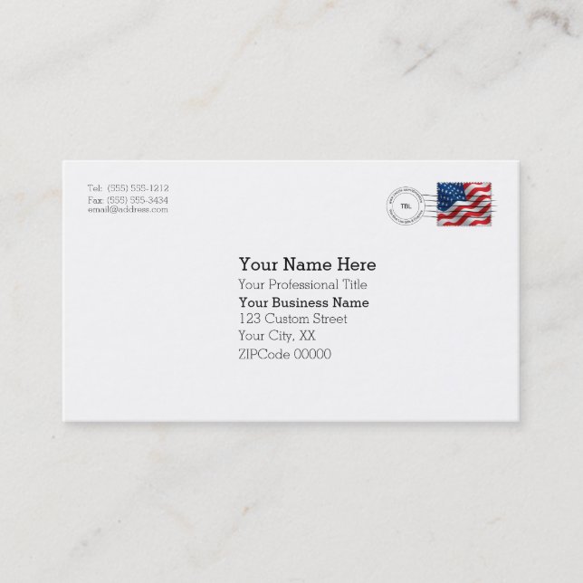 Blank Back Envelope Business Card (Front)