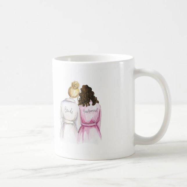 BLANK BACK Mug Blonde Bun Bride Br Curls Bm (Right)