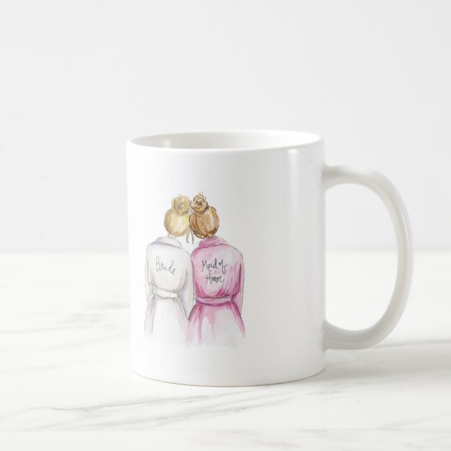 BLANK BACK Mug Blonde Bun Bride Dk Bl Bun Maid (Right)