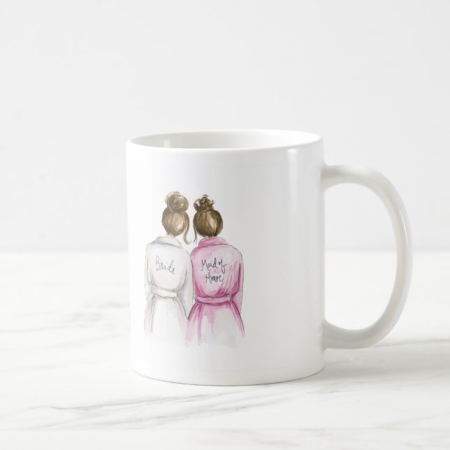 Blank Back Mug Brunette Bride Br Maid of H (Right)