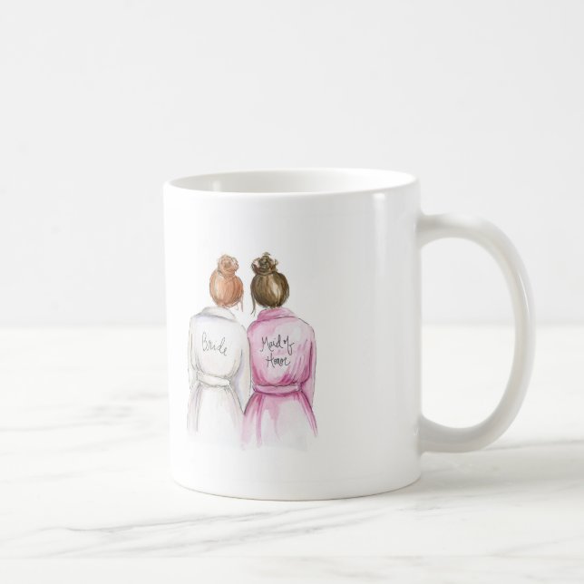 BLANK Back Mug Red Head Bride Brunette MOH (Right)