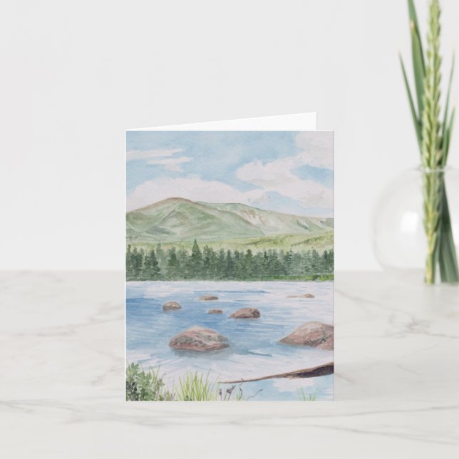 Blank Baxter State Park Watercolor Note Card (Front)