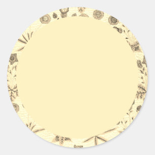 Blank beige and green floral Label