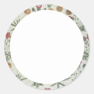 Blank beige and green floral Label