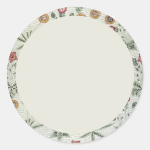 Blank beige and green floral Label