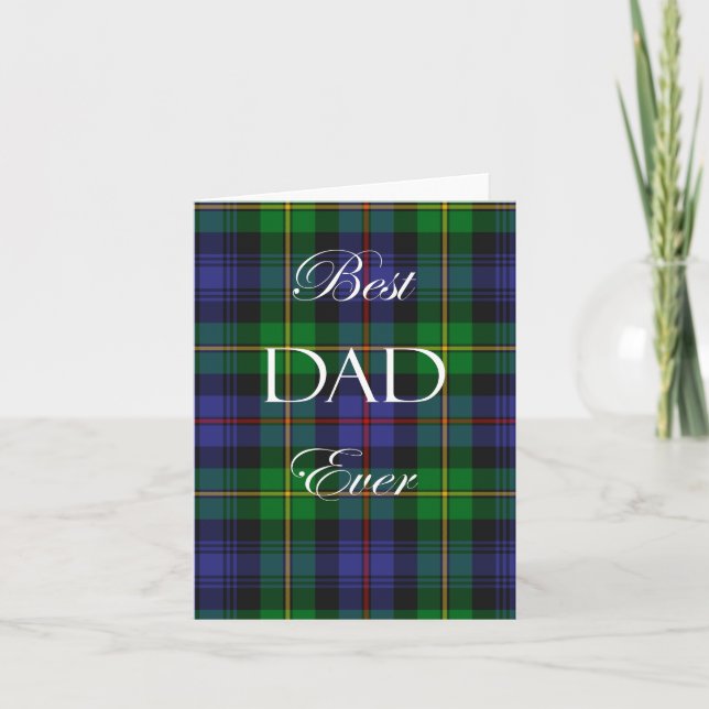 Blank Best Dad Ever Plaid Card (Front)