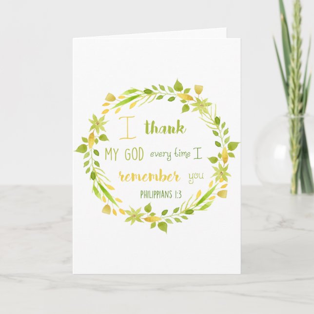 blank Bible verse thank you christian greeting car (Front)
