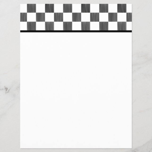 Blank Black and White Checkerboard Letterhead Flyer (Front)
