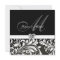 Blank Black and White Damask Monogram Invitations