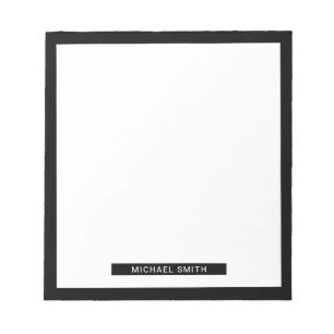 Blank Black and White with Custom Name Notepad