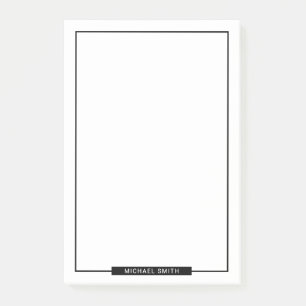 Blank Black and White with Custom Name Post-it Notes