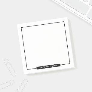 Blank Black and White with Custom Name Post-it Notes