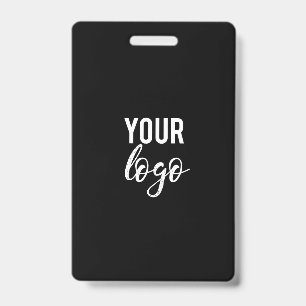 Blank Black DIY Template Your Logo Here Employee Badge