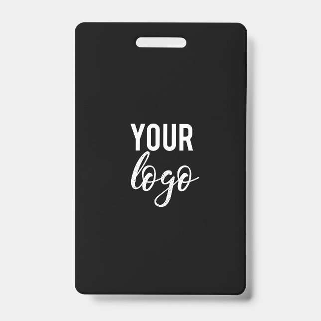 Blank Black DIY Template Your Logo Here Employee Badge (Front)