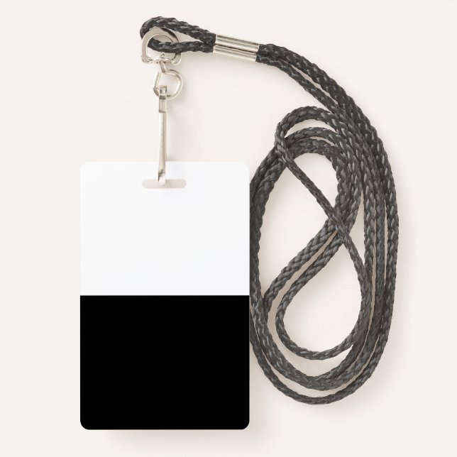 Blank Black White DIY Template Custom text  photo  Badge (Front with Lanyard)